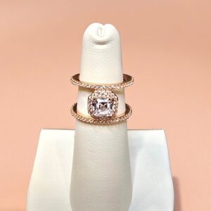 Henri Bendel Luxe Asscher Cut Pave Harness Ring